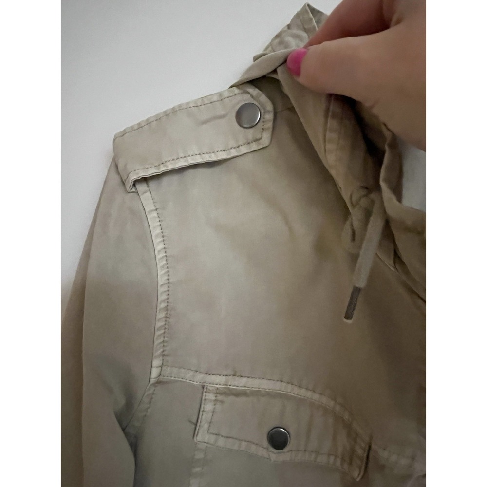 Apt. 9 Womens XL Khaki Utility Coat Field Jacket Spring Classic Casual Cargo Tan - Picture 6 of 15